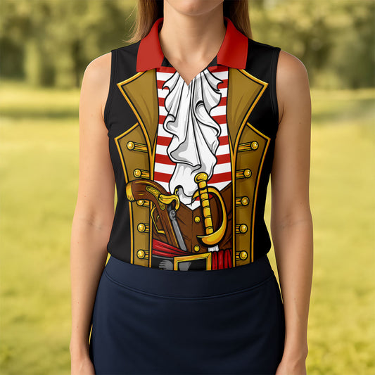 Maxcorners Pirate Captain Outfit Golf Shirt, Swashbuckler Costume Design, Golf Shirt For Women LM1507