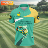 Maxcorners Master Tournament Custom Men's Golf Polo Shirt, Golf Gifts For Dad