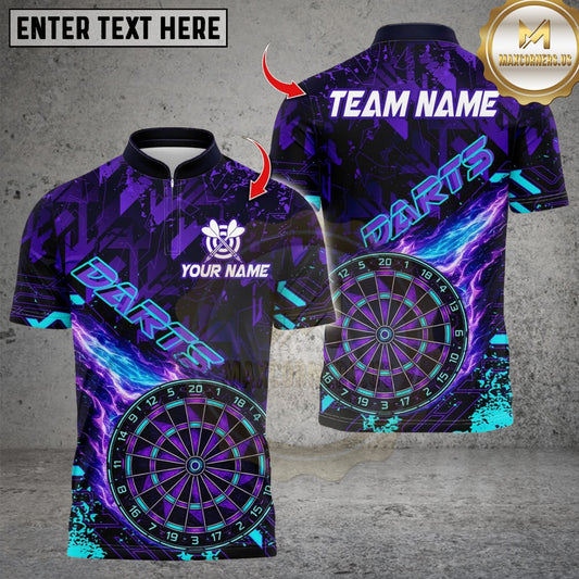 Maxcorners Darts Flame Dartboard Design Multicolor Customized Name, Team Name 3D Shirts