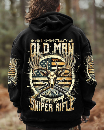 Maxcorners Never Underestimate An Old Man With A Sniper Rifle All Over Print LM1601