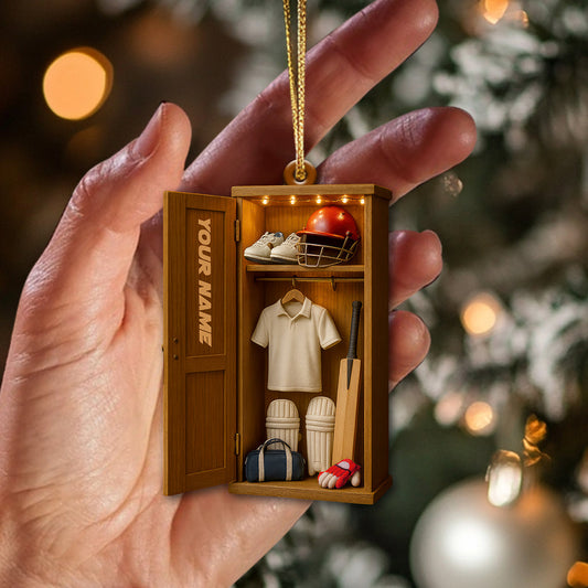 Maxcorners Christmas Cricket Players, Home Decor, Christmas Ornament, Personalized Ornaments 2D Flat LM2111