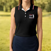 Maxcorners Black Best Papa By Par Embroidered Golf Polo Shirt, Ladies Golf Tops, Women’s Golf Polo LM1507