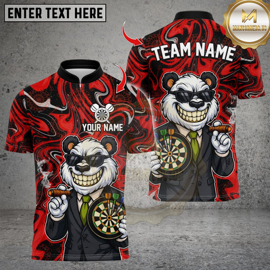 Maxcorners Darts Cool Panda Dartboard Design Multicolor Customized Name, Team Name 3D Shirts