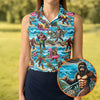 Maxcorners Funny Bigfoot Hawaiian Golf Shirt, Beach Theme Women's Golf Tops, Ladies Golf Shirts LM1507