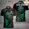 Maxcorners Darts Shirt Dark Skull Cracked Dartboard Gothic Fire Art Multioptions Personalized Name, Team Name 3D Shirt (4 Colors)