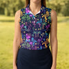 Maxcorners Neon Flamingo Tropical Night Golf Shirt, Women’s Golf Polo, Hawaiian Golf Shirt, Ladies Golf Tops LM1507