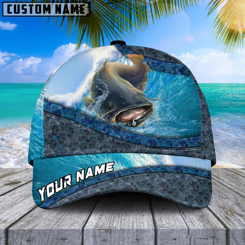 Maxcorners Magic Catfish Fishing Customized Name 3D Cap