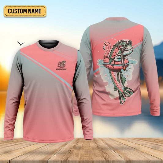 Maxcorners Custom Funny Fishing Shirt for Men, Snorkeling Fish Summer Beach, Fishing UPF Shirts