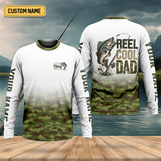 Maxcorners Reel Cool Dad Fishing SPF Shirt For Men, Custom Fishing Shirts, Fisherman Outfit, Mens Casual Shirts
