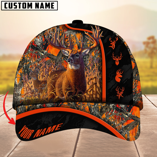 Maxcorners Premium Unique New Deer Hunting Camouflage Pattern Multicolor Personalized Name 3D Cap