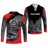 Maxcorners Black Red Bass Fishing Tournament Fishing Shirts, SPF Shirt For Men, Gift For Fisherman
