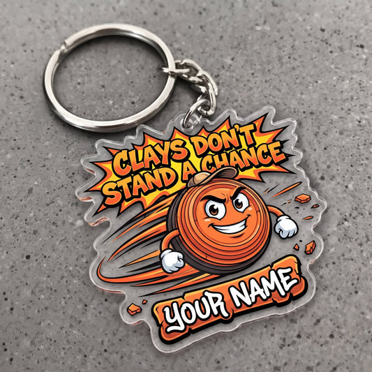 Maxcorners Clay Shooting Funny Clay Target Stand A Chance Customized Name 3D Keychain And Ornament