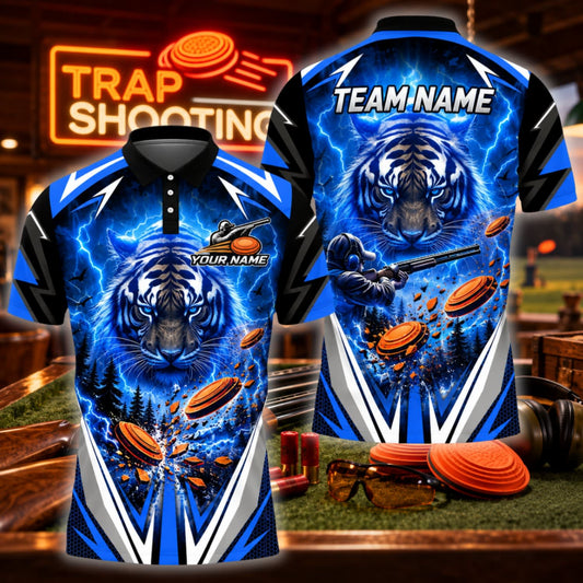 ( 6 Colors ) Maxcorners Trap Clay Shooting Skull Hunter & Flying Clay Targets Multicolor Customized Name, Team Name 3D Shirts