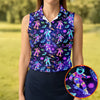 Maxcorners Neon Astronaut Skateboarding Galaxy Polo Shirt, Women’s Golf Polo, Golf Shirts For Women, Printed Golf Shirt LM1507