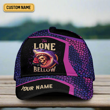 Maxcorners The Lone Below Shark And Skull Fishing Cap, Men's Fishing Hat, Fishing Trucker Hats, Gift For Fisherman