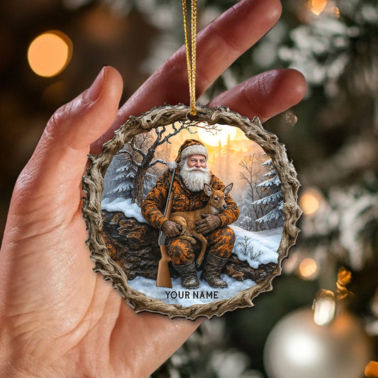 Maxcorners Hiking Santa, Home Decor, Christmas Ornament, Personalized Ornament 2D Flat LM2111