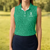 Maxcorners Shamrock Beer Lucky Four Leaf Clover St Patrick Day Golf Shirt, Women's Golf Shirts, Ladies Golf Polos