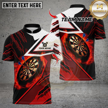 Maxcorners Darts Flaming Dartboard Blaze Design Multicolor Customized Name, Team Name 3D Shirts