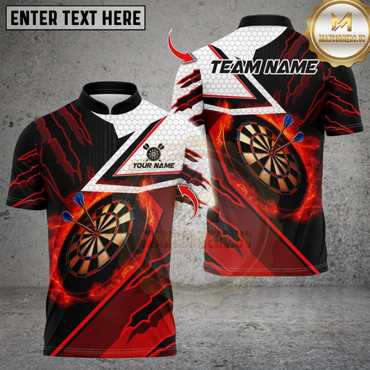 Maxcorners Darts Flaming Dartboard Blaze Design Multicolor Customized Name, Team Name 3D Shirts