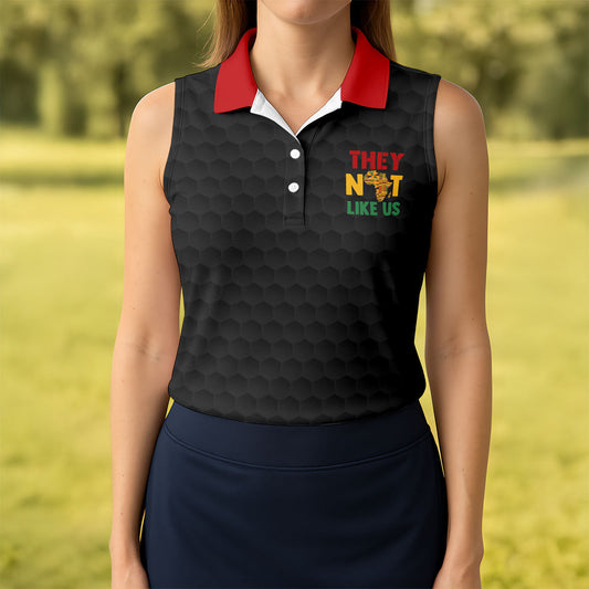 Maxcorners Juneteenth They Not Like Us Africa Performance Golf Polo Shirt, Golf Shirts For Women, Women's Golf Apparel LM1507