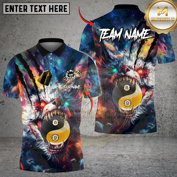 Maxcorners Billiard Savage Beast Yin-Yang Ball 8&9 Personalized Name, Team Name Unisex 3D Shirt