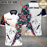 Maxcorners Happy Bowler Pattern Bowling Jersey Multicolor Option Customized Name, Team Name 3D Polo Shirt