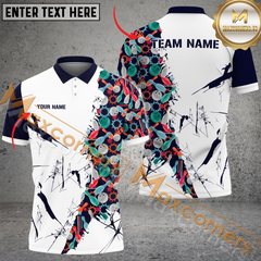 Maxcorners Happy Bowler Pattern Bowling Jersey Multicolor Option Customized Name, Team Name 3D Polo Shirt