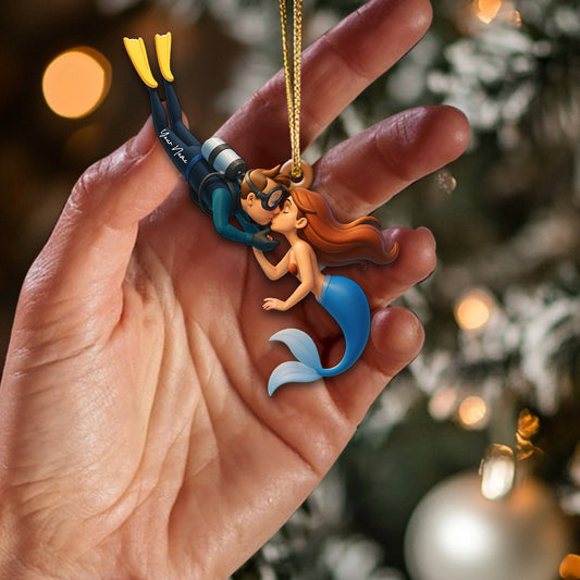 Maxcorners Diving Couple Home Decor, Christmas Ornament, Personalized Ornament 2D Flat LM2111