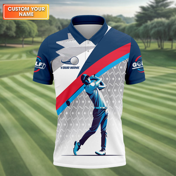 Maxcorners Swing Master Men's Golf Polo Shirt, Golfers Gift, Mens Golf Gift