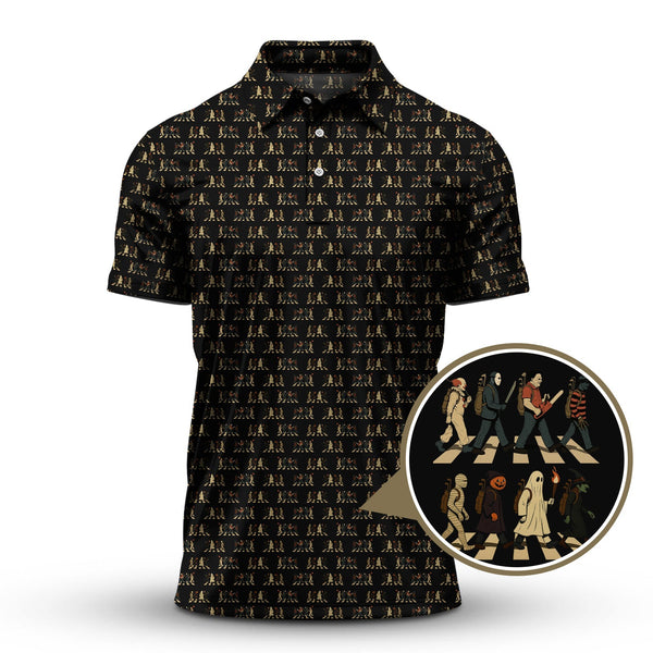 Maxcorners Halloween Golf Shirt For Golfer, Horror Pattern Golf Shirt, Golf Gift For Men