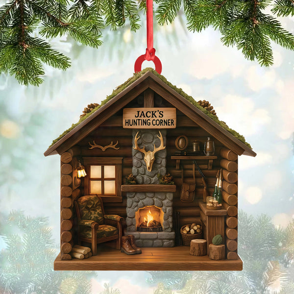 Maxcorners Personalized Hunter’s Cabin Ornament, Custom Log Cabin Christmas Decoration for Outdoor Lovers

 LM0411