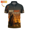 Maxcorners Best Shot Of The Day Golf Shirt, Funny Golf & Whiskey Polos For Men, Custom Name Golf Shirts