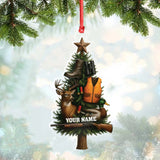 Maxcorners Custom Name Hunting Christmas Tree Ornament, Deer & Duck Hunter Decor, Personalized Outdoorsman Gift