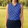 Maxcorners Memphis Pattern Hawaiian Golf Shirt, Retro Summer Women's Golf Tops, Ladies Golf Shirts LM1507