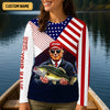 Maxcorners Make Fishing Great Again Patriotic Fishing Shirt, American Flag Fishing Shirt, SPF Long Sleeve Shirts Womens