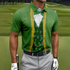 Maxcorners St Patrick's Day Leprechaun Costume Print Golf Tops For Men, Polo Shirts For Men, Golf Shirts For Men