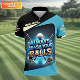 Maxcorners Always Wash Your Balls Custom Golf Shirts, Mens Golf Gift, Funny Golf Shirt