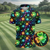 Maxcorners The Star And The Shamrock Rainbow Glitter St Patrick's Golf Shirt, Polo Shirts For Men, Golf Shirts For Men
