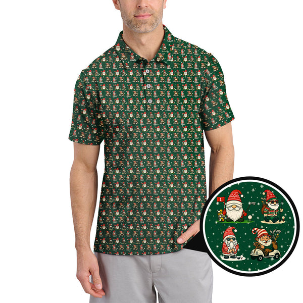 Maxcorners Christmas Golf Shirt, Pattern Golf Shirt For Golfer, Funny Golf Shirt For Men