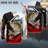 Maxcorners Walleye Fishing Gradient Red Pattern Sport Custom Name & Team Name 3D Shirts