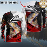 Maxcorners Trout Fishing Gradient Red Pattern Sport Custom Name & Team Name 3D Shirts