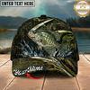 Maxcorners Fishing Woodland Camouflage Water Splash Personalized 3D Cap (12 Fish Species)