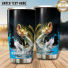 Maxcorners Fishing Tumbler Black Blue Double Catch Honeycomb Design Personalized Name Tumbler (13 Species)