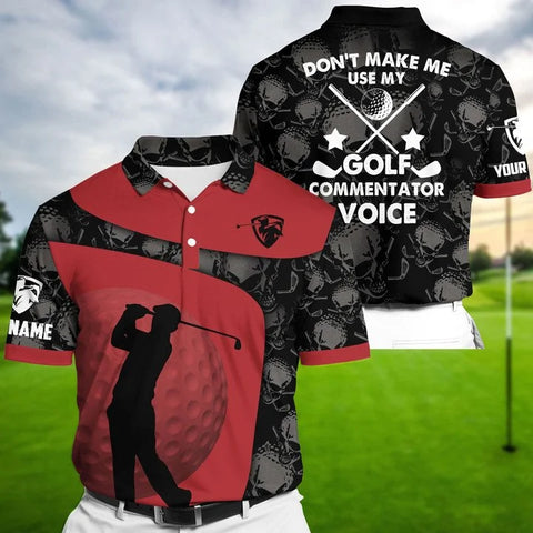 MaxCorners Premium Red Cool Golfer Dont Make Me Use Golf Polo Shirts Multicolored Customized Name Polo For Men