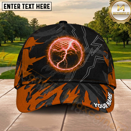Maxcorners Golf Electric Golf Ball Lightning Pattern Personalized Name 3D Classic Cap