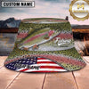 Maxcorners Fishing American Flag Fish Scale Camouflage Personalized 3D Bucket Hat (13 Fish Species)