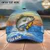 Maxcorners Fishing Sunset Ocean Wave Beer Bottle Personalized Name 3D Cap (12 Fish Species)