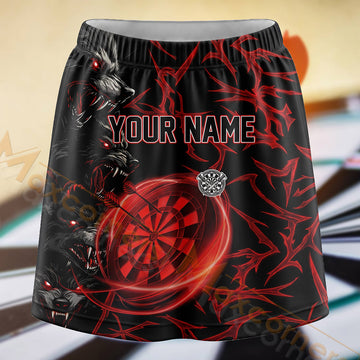 Maxcorners Darts Red Vein Dartboard Personalized 3D Skort, Skirts With Shorts