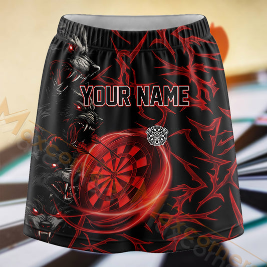 Maxcorners Darts Red Vein Dartboard Personalized 3D Skort, Skirts With Shorts