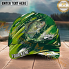 Maxcorners Fishing Green Splash Strike Multi Options Personalized Name 3D Cap (11 Fish Species)